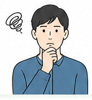 住まいの悩みを抱える男性のイラスト